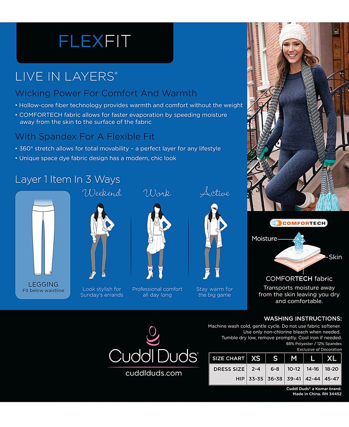 Cuddl Duds Women's Flex Fit Long Legging Macy's