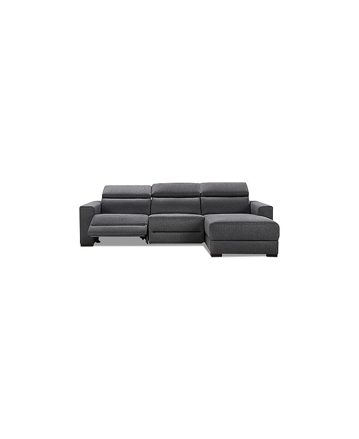 Furniture Nevio 3Pc. Fabric Sectional Sofa with Chaise, Created for