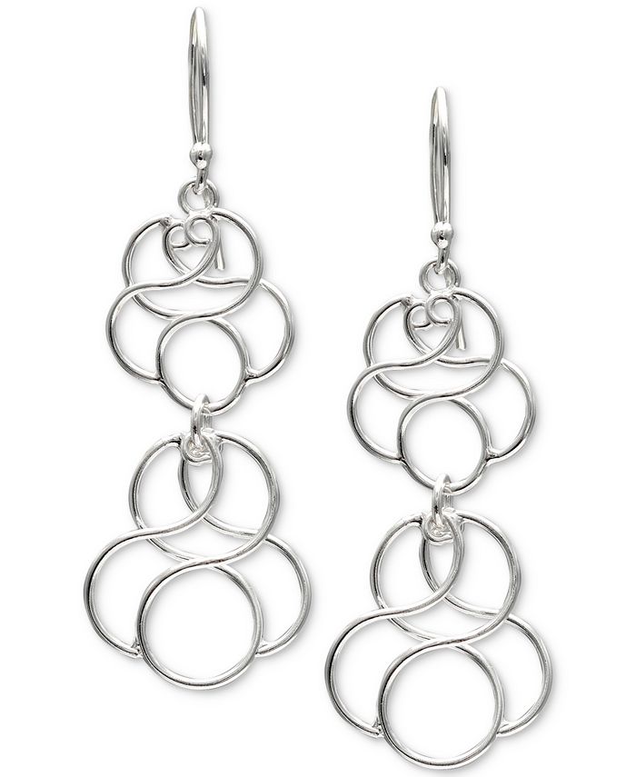 Giani Bernini Circular Drop Earrings in Sterling Silver, Created for ...