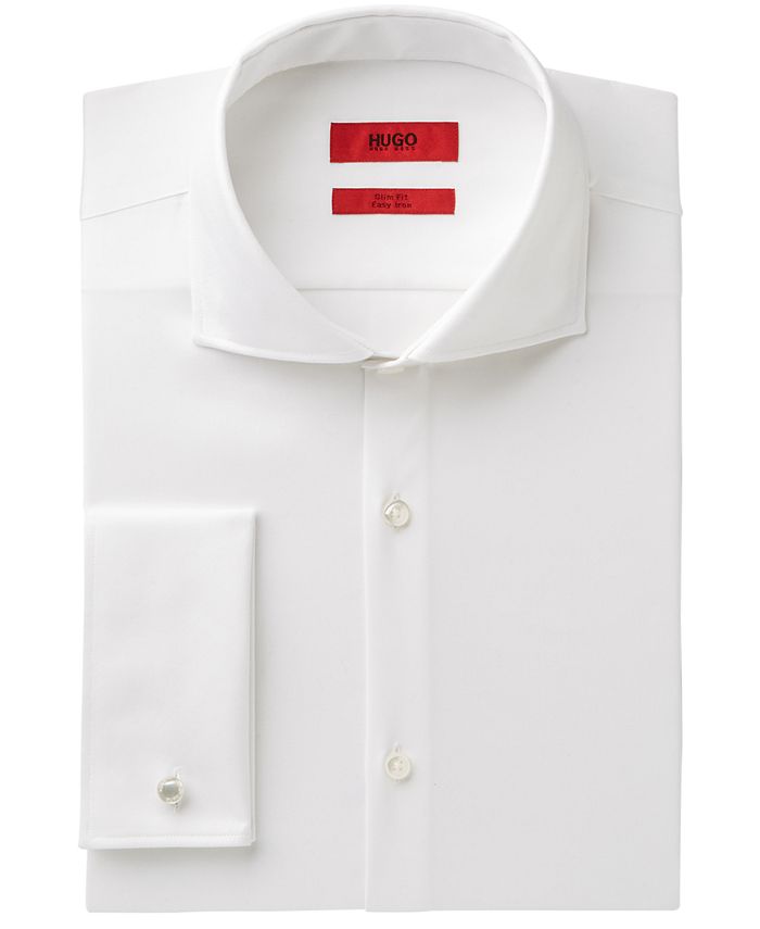 Hugo Boss Men's Slim-Fit White French Cuff Dress Shirt - Macy's