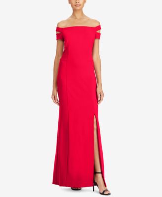 ralph lauren crepe off the shoulder dress