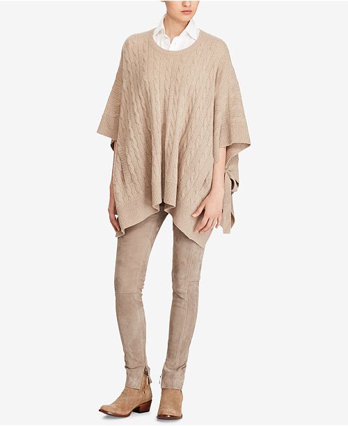 Vintage Womens Raplh Lauren Polo Knitted Poncho New S/M