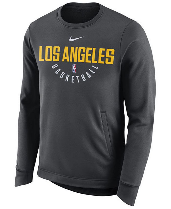 Nike Men's Los Angeles Lakers Practice Therma Crew Sweatshirt - Macy's