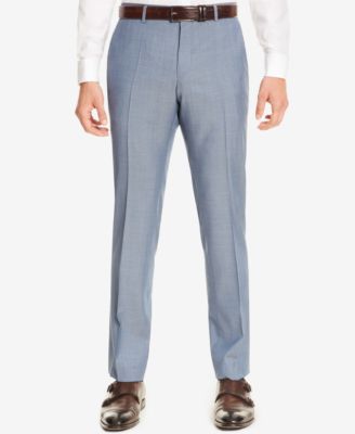 Hugo Boss - Men's Slim-Fit Crosshatch Virgin Wool Dress Pants
