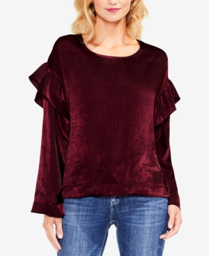 UPC 039374221049 product image for Vince Camuto Velvet Ruffled Top | upcitemdb.com