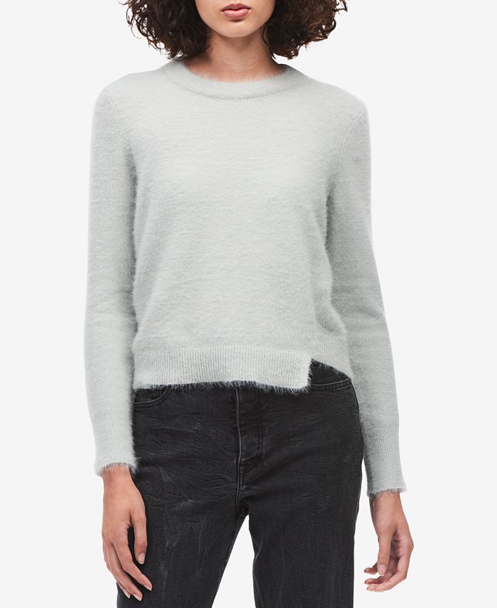 Calvin Klein Jeans Fuzzy Asymmetrical Sweater & Reviews - Sweaters - Women  - Macy's