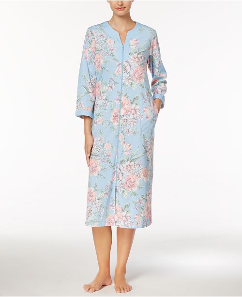 Miss Elaine Floral-Print Long Robe & Reviews - Bras, Panties & Lingerie ...