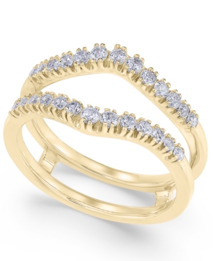 image of Diamond Curved Solitaire Enhancer Ring Guard (3/8 ct. t.w.) in 14k White or 14K Gold