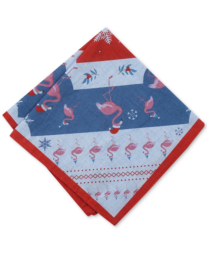 Bar III Men's Holiday FlamingoPrint Pocket Square, Created for Macy's