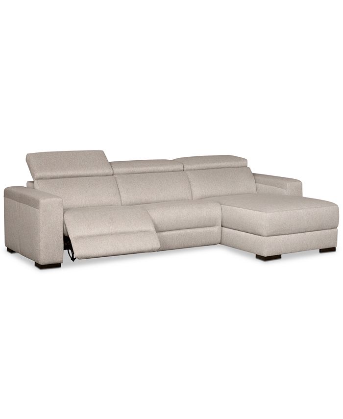 Furniture Nevio 3Pc. Fabric Sectional Sofa with Chaise, Created for