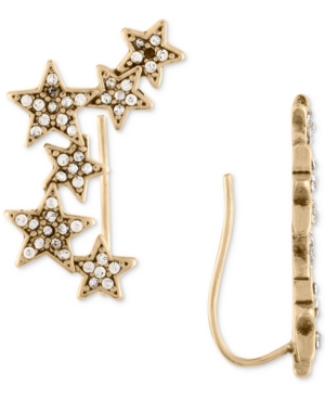 image of Rachel Rachel Roy Gold-Tone Pave Stars Crawler Earrings