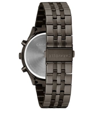  Men's Chronograph Gunmetal Stainless Steel Bracelet Watch 41mm