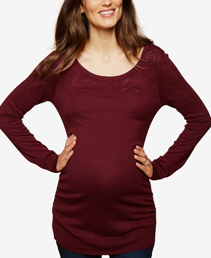 Motherhood Maternity Ruched Sweater - Macy's