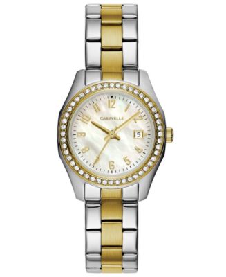 Caravelle Women's Two-Tone Stainless Steel Bracelet Watch 28mm - Macy's