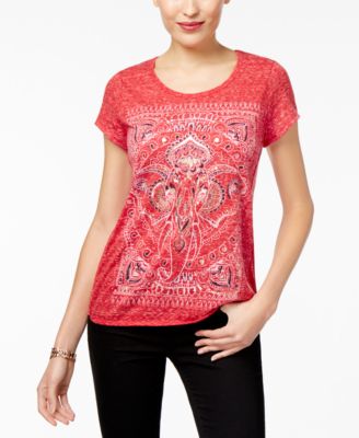 Style & Co - Petite Cotton Elephant Graphic T-Shirt