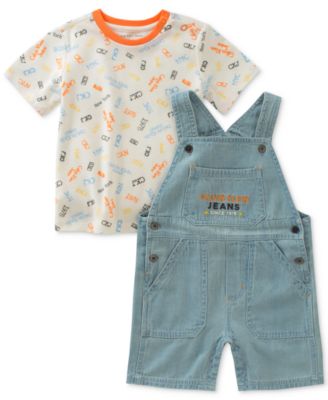 Calvin Klein Printed T-Shirt Overall Set, Baby Boys Macy's