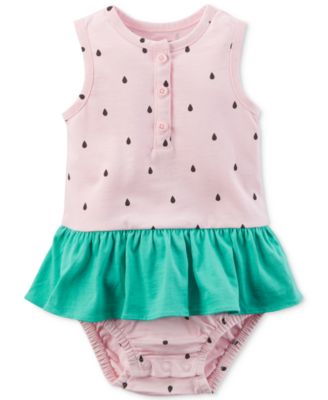 Carter's - Watermelon Cotton Ruffle Sun Suit, Baby Girls (0-24 months)