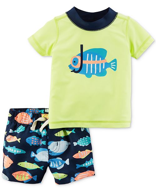 Carter's 2Pc. Fish Rash Guard & Swim Trunks Set, Baby Boys & Reviews
