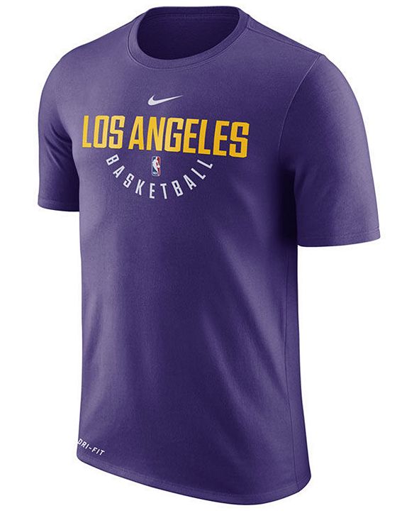 Nike Men's Los Angeles Lakers Dri-FIT Cotton Practice T-Shirt & Reviews ...