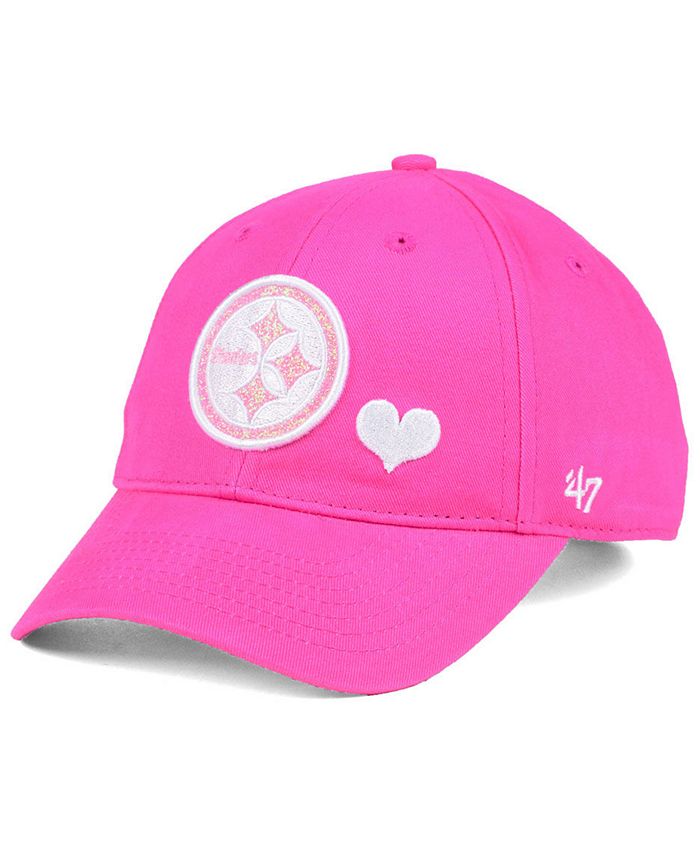 Pittsburgh Steelers Girls Youth Structured Adjustable Hat - Pink