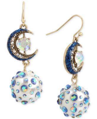 betsey johnson moon earrings