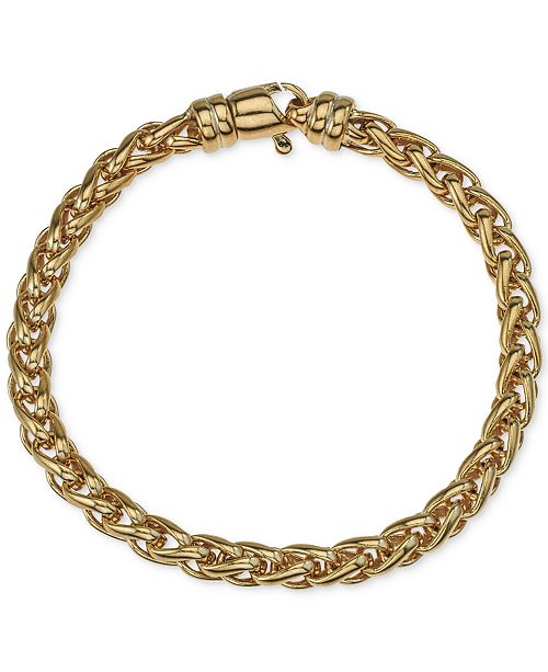 Esquire Men&#39;s Jewelry Chain Bracelet in 14k Gold-Plated Sterling Silver, Created for Macy&#39;s ...