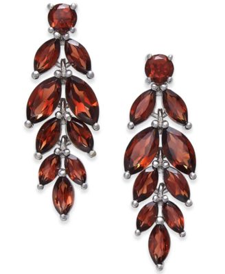 Macy's - Gemstone Vine Drop Earrings in Sterling Silver