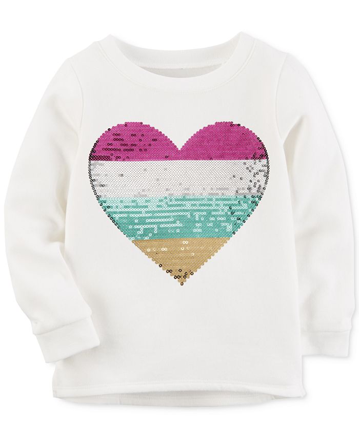 Carter s Sequin Heart Sweatshirt Toddler Girls Macy s