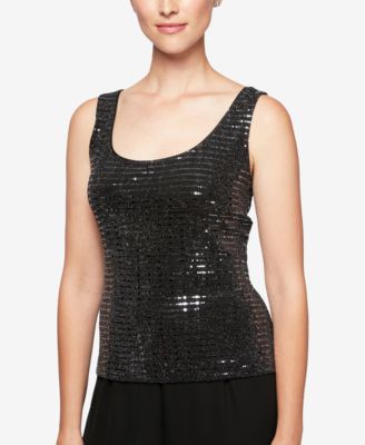 Alex Evenings Petite Metallic Jacket & Shell