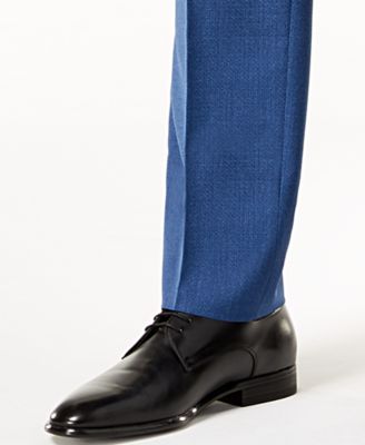 Hugo Boss HUGO Men's Slim-Fit High Blue Textured Vested Suit