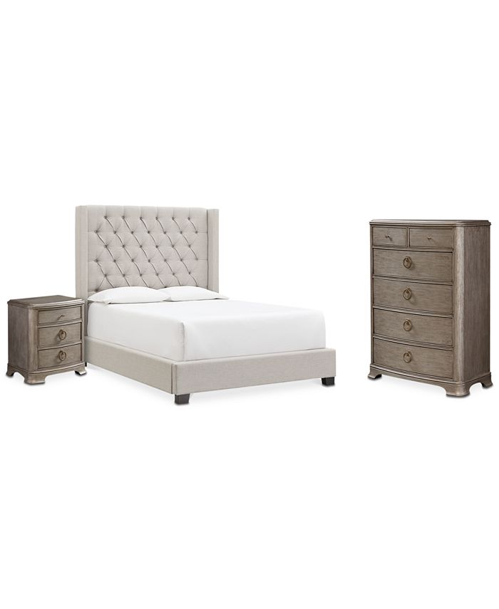 Furniture Monroe Upholstered Bedroom, Monroe Upholstered King Bed Macys