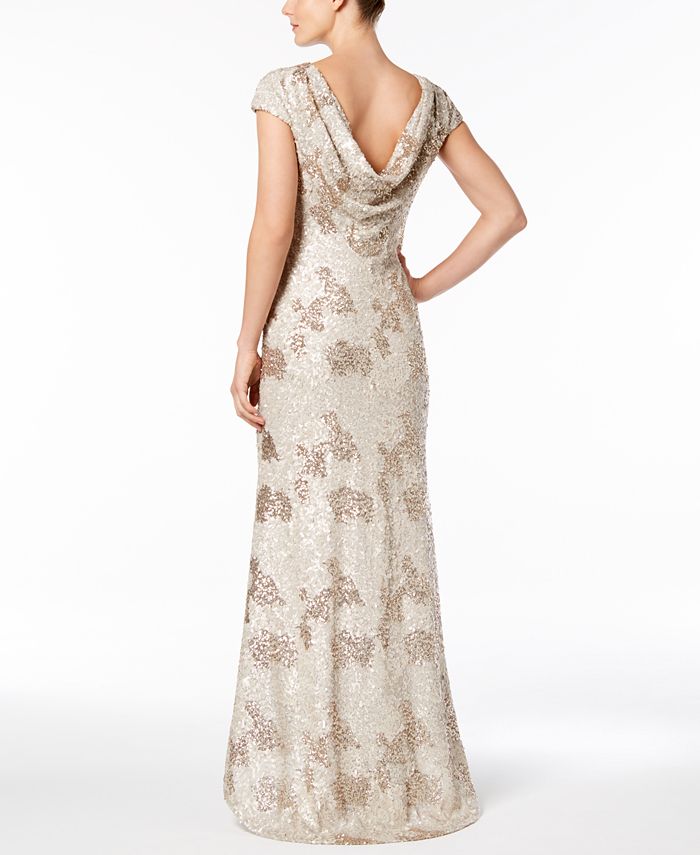 Calvin Klein Sequined Draped-Back Gown & Reviews - Dresses - Women - Macy's