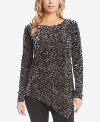 Karen Kane - Asymmetrical Burnout Velvet Top