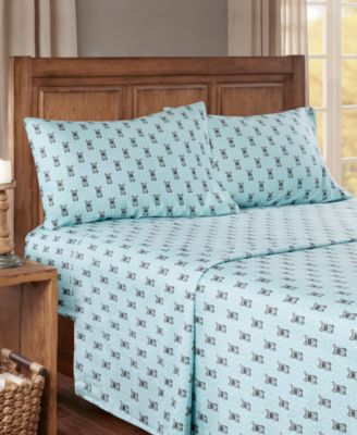 Novelty Printed Cotton Flannel 4-Pc. Sheet Set, California King