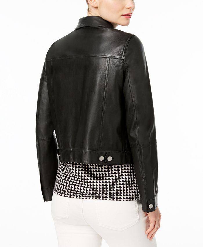Weekend Max Mara Calcina Leather Jacket & Reviews - Jackets & Blazers ...