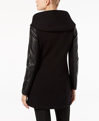 Calvin klein faux leather sleeve jacket online