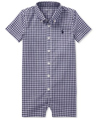 gingham romper baby boy
