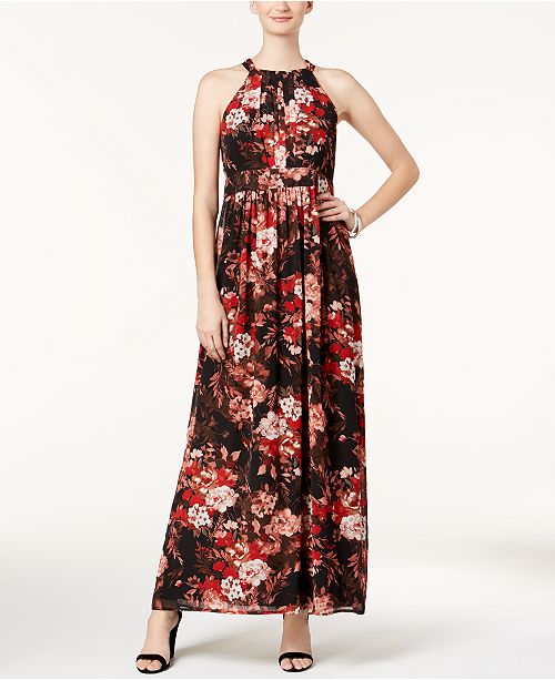 Nine West Floral-Print Maxi Dress & Reviews - Dresses - Women - Macy's