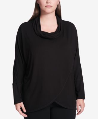 Calvin Klein - Plus Size Cowl-Neck Tulip-Hem Top