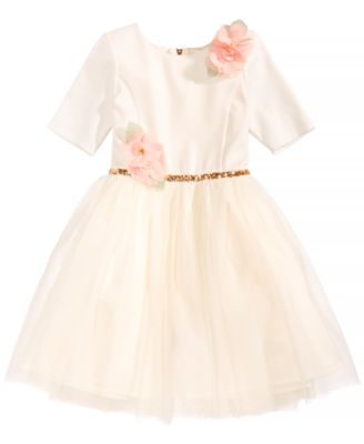 Pink & Violet - Floral-Appliqu&eacute; Ballerina Dress, Little Girls (2-6X)