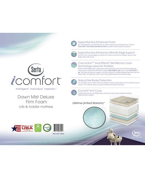 Beautyrest Serta iComfort Dawn Mist Delux Crib & Toddler ...