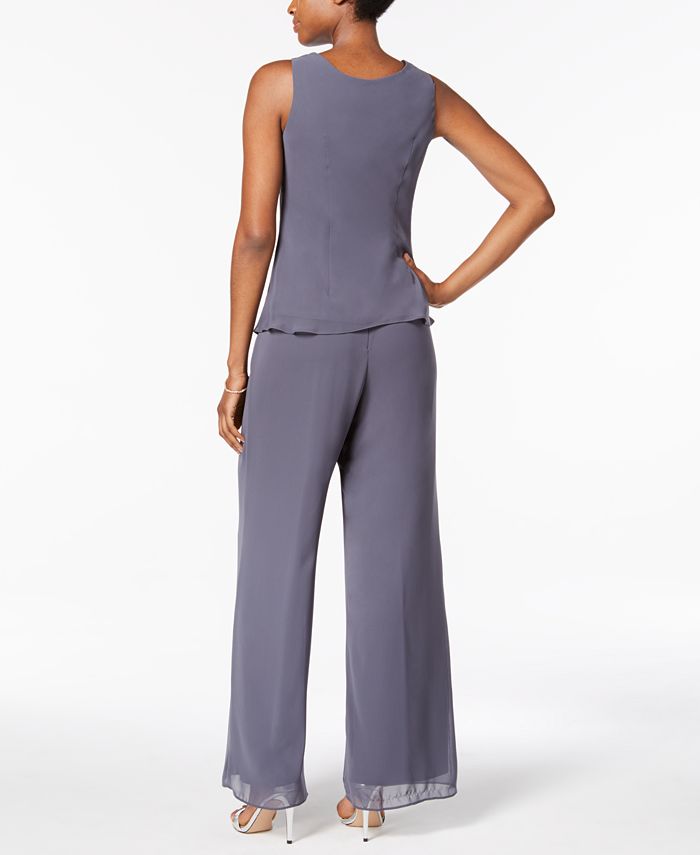 SL Fashions 3-Pc. Embellished Chiffon Pantsuit - Macy's
