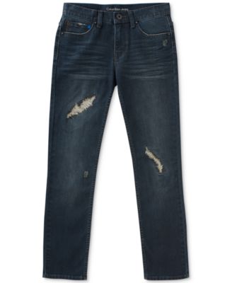 Calvin Klein - Skinny-Fit Rip & Repair Denim Jeans, Big Boys (8-20)
