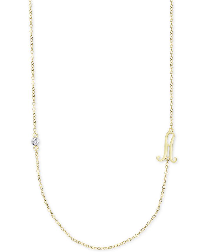Diamond accent initial necklace sales