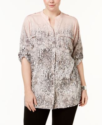 calvin klein snake print blouse