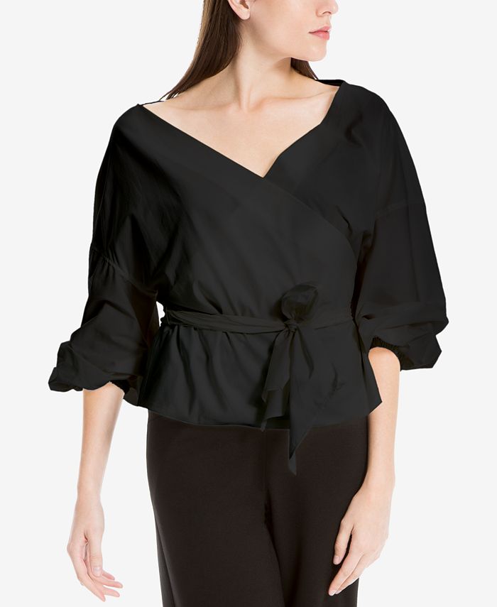 Max Studio London Belted Wrap Top, Created for Macy's - Macy's