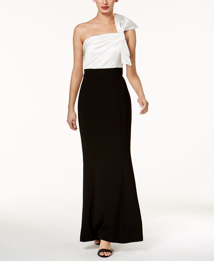 Vince Camuto Colorblocked Bow Gown - Macy's