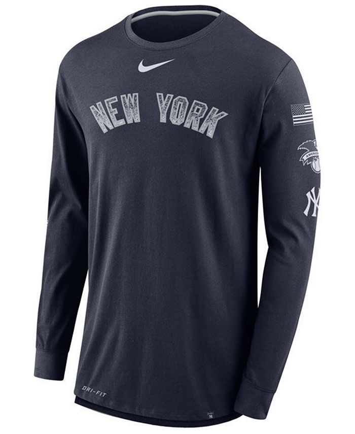 Nike Men's New York Yankees Drop Tail Long Sleeve T-Shirt - Macy's