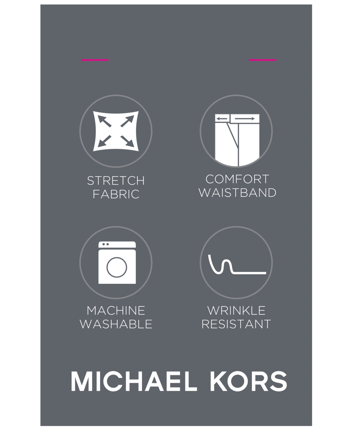 Michael Kors Men's Big And Tall Solid Classic-fit Stretch Dress Pants In Charcoal