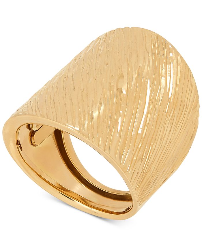 Macy's Textured Wide Band Statement Ring in 14k Gold Macy's